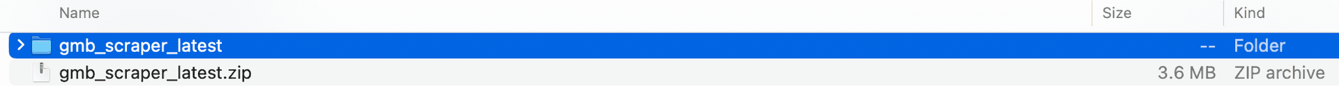 Extract the GMB Scraper files to a memorable location on your computer.